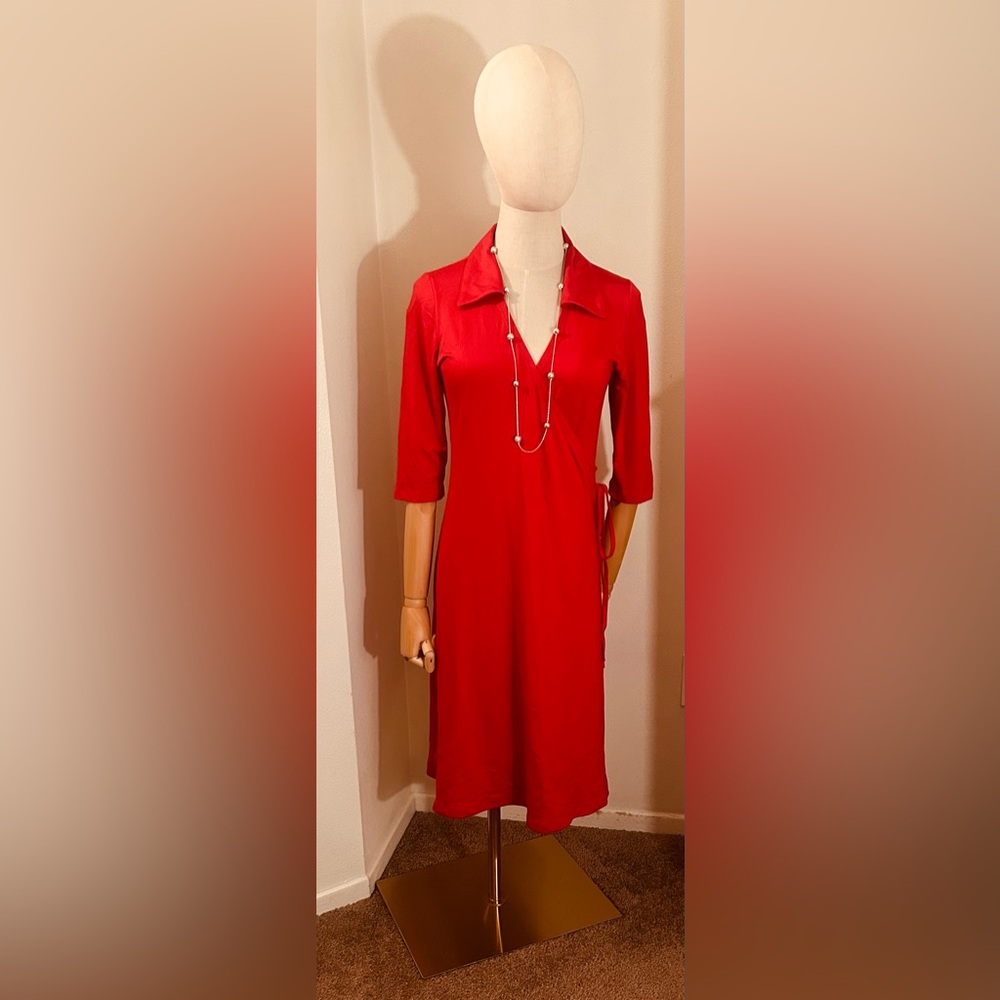 Elegant Red Wrap Dress